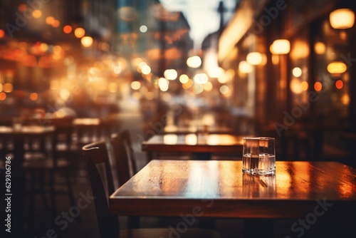 Restaurant Background Blurred. AI