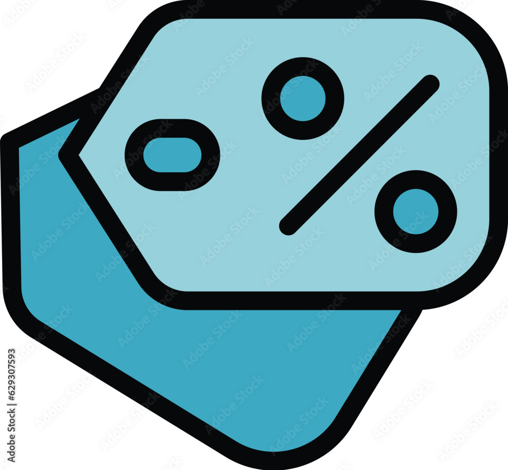 Online shop promo icon outline vector. Promotion code. Price app color flat Online shop promo icon outline vector. Promotion code. Price app color flat
