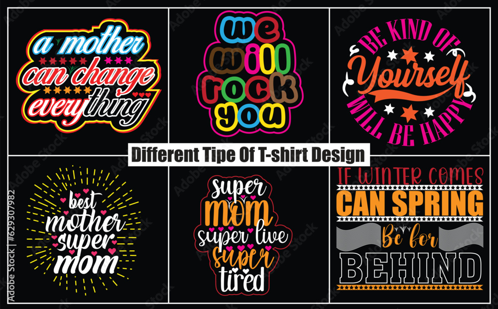 Different types of vector t-shirt design