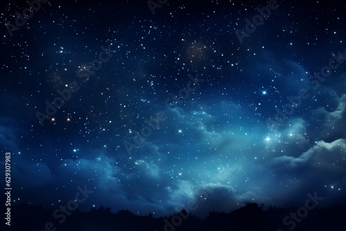Night Sky with Luding Clouds and Starry Night. AI © Usmanify