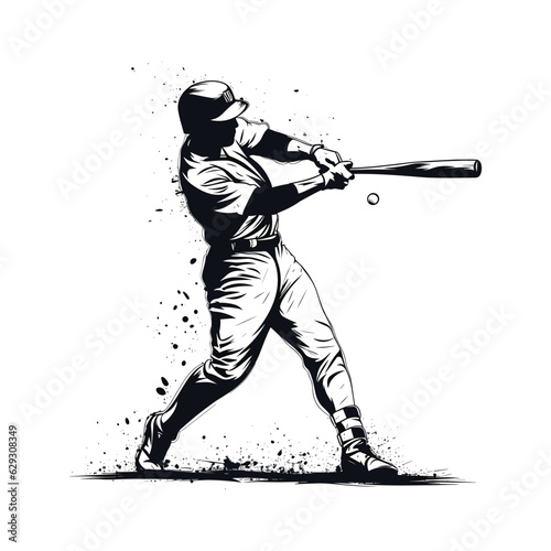 A man hitting baseball vector Illustration

 photo