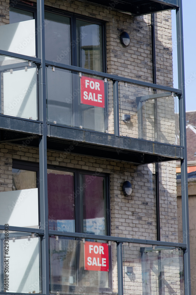 Sold and for sale signs on new property available on the market Sold and for sale signs on new property available on the market