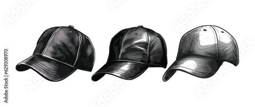 Baseball caps set vector illustration