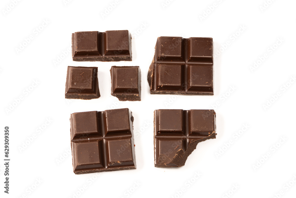 A chocolate bar isolated on white background.
