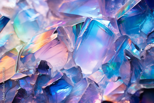 shiny opal iridescent crystal close up pattern texture photo