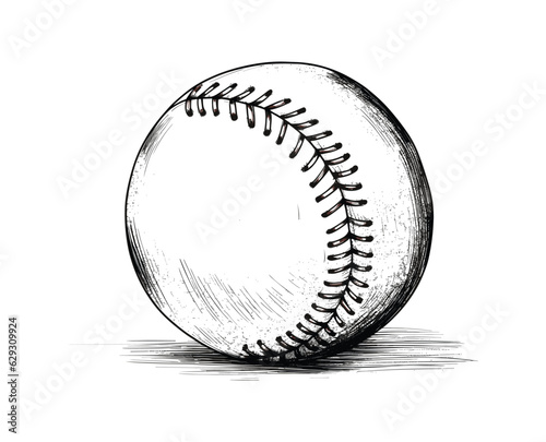 Hand drawn sketch baseball ball vector

