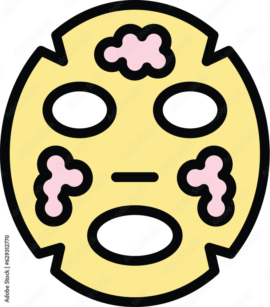 Face mask icon outline vector. Facial massage. Skin beauty color flat Face mask icon outline vector. Facial massage. Skin beauty color flat