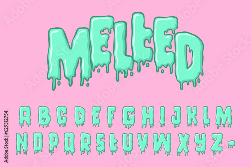 Alphabet Melted Cartoon vector Pink
