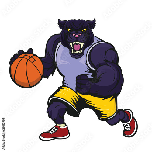 panther basketball mascot vector illustration design