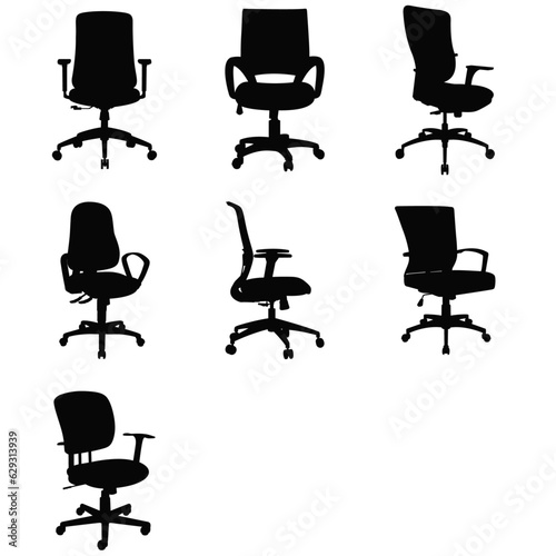 Set of Office chair, Office chair Svg, Office chair Bundle SVG, Ergonomic Computer Chair, Office chair Silhouette, Chair Clipart, cut files for Cricut 