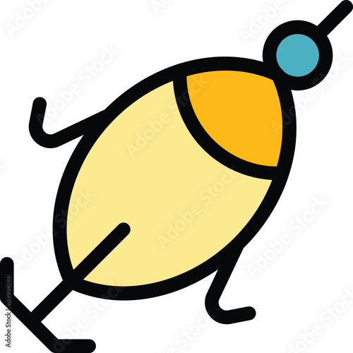 Jig icon outline vector. Ice fishing. Winter lake color flat