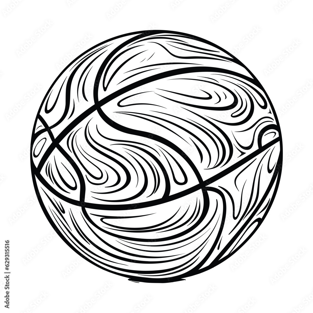 Hand Drawn Basketball Ball Vector Hand Drawn Basketball Ball Vector