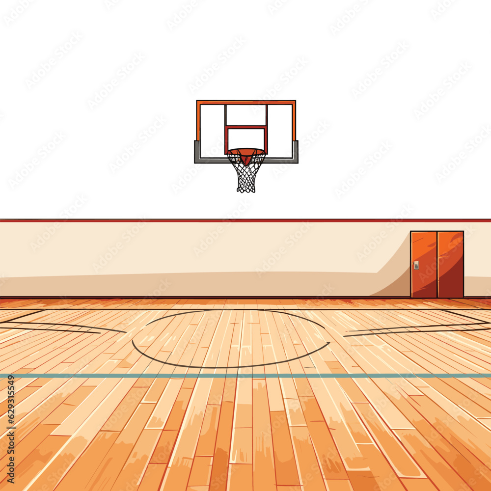 Basketball court background vector illustration Stock Vector | Adobe Stock