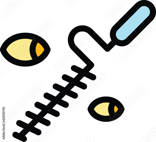 Ice fishing drill icon outline vector. Hole fish. Winter lake color flat