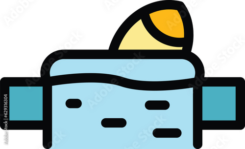 Winter lake hole icon outline vector. Ice fishing. Frozen snow color flat