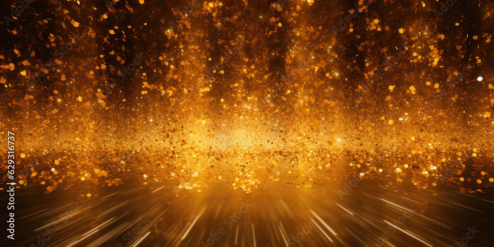 Fototapeta premium A shiny gold color glitter background. AI generated