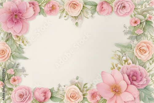 pink rose frame