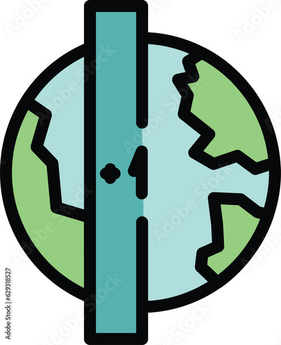 Early timezone icon outline vector. Global time. Zone world color flat