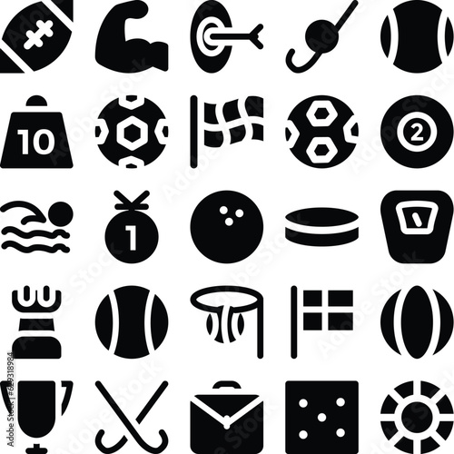 Sports Line Vector Icons Set 

