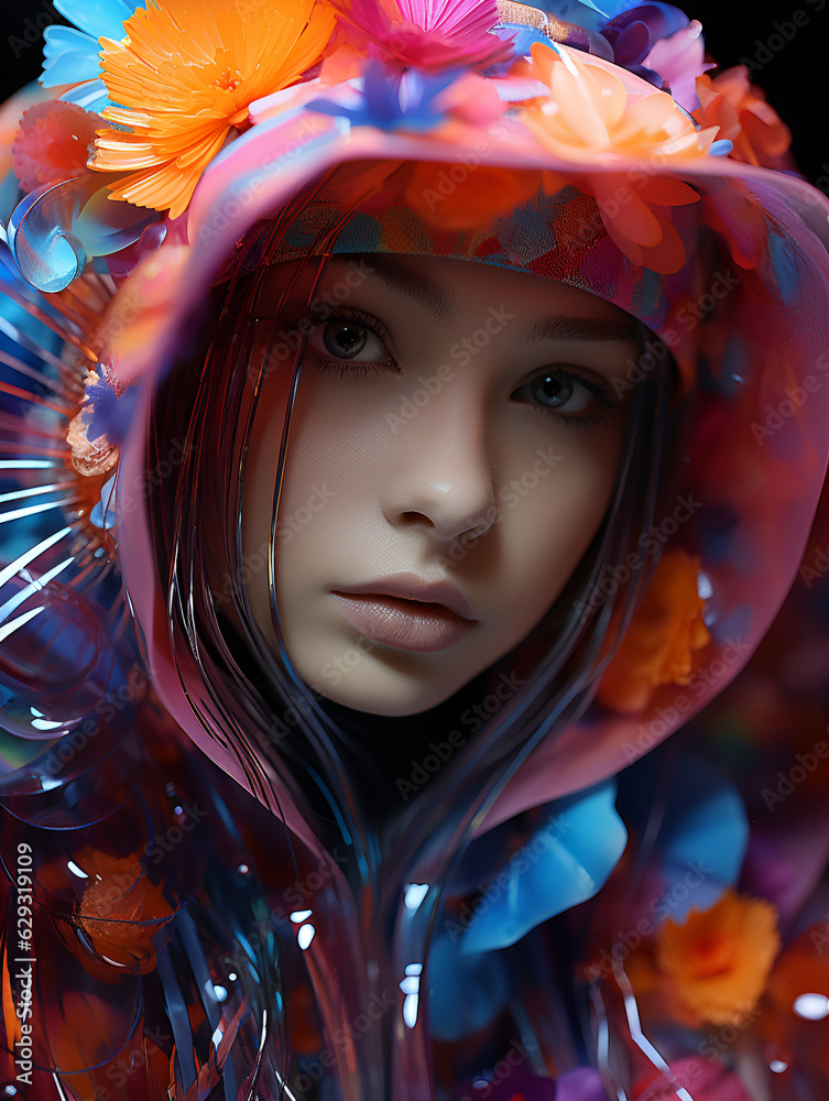 Luminous rainbow fashion girl Luminous rainbow fashion girl