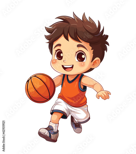 Cartoon character basketball player vector illustration  