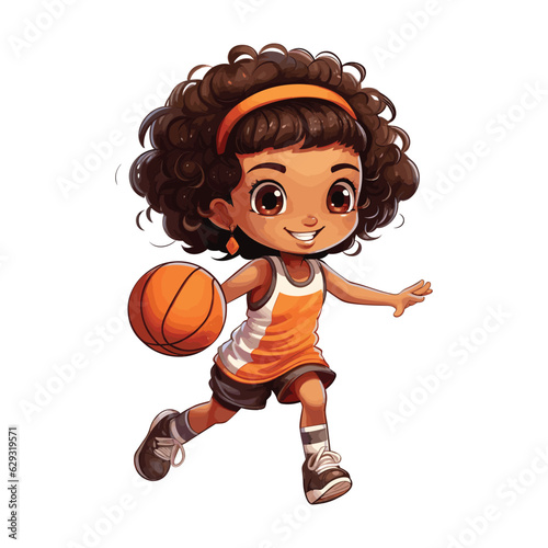 Cartoon character basketball player vector illustration

