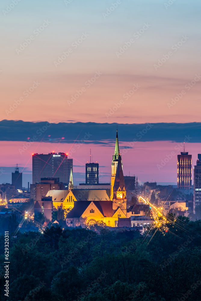 Lodz city panorama, Poland.
