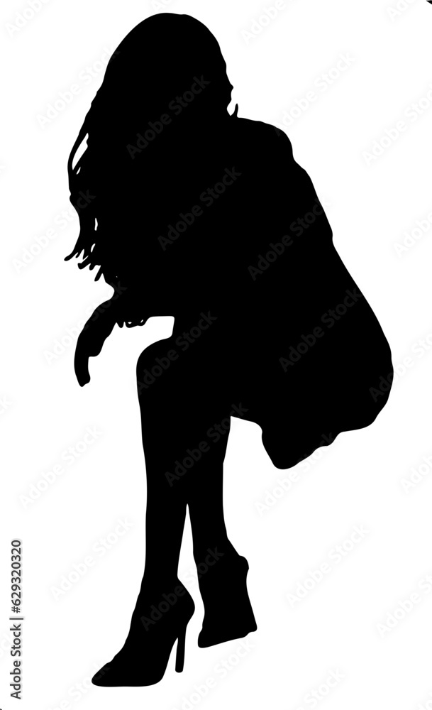 silhouette of a girl sitting