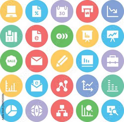 Collection of Finance Management Bold Line Icons