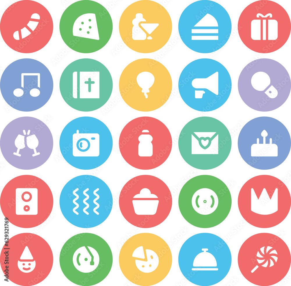 Set of Party and Occasions Line Icons

