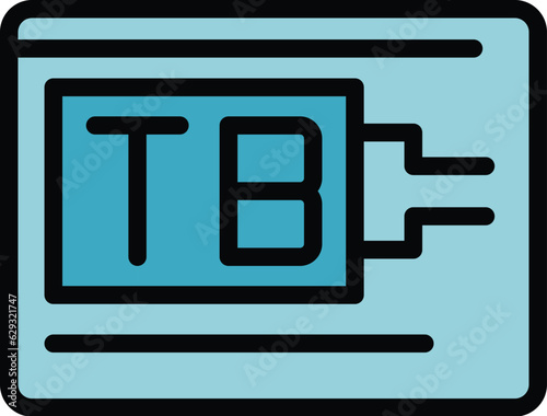 Tb ssd icon outline vector. Data memory. Gb storage color flat