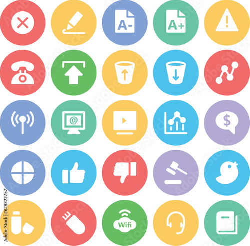 Set of Business Communication Line Icons