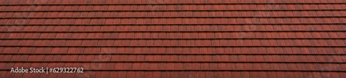 wet red brick roof after rain  shot during summer in Milton Keynes  England