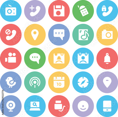 Set of Network and Communication Line Icons


