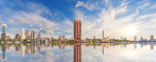 Obraz na płótnie Nile River and Gezira island, elite district of Cairo, high quality panorama, Egypt w salonie
