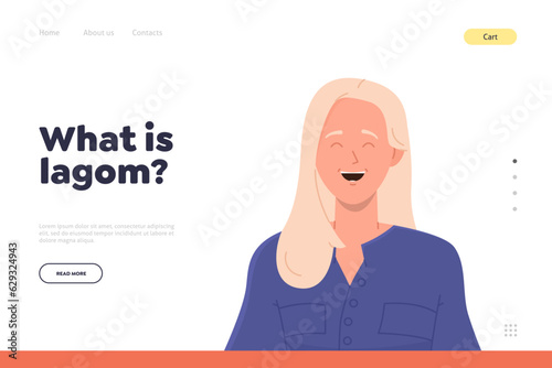 What is lagom landing page design website template advertising swedish philosophy of moderation photo
