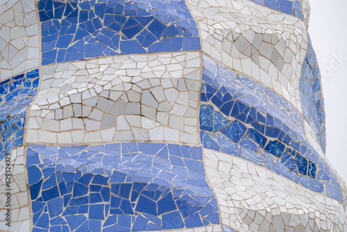 Gaudi parc guell details mosaic photo