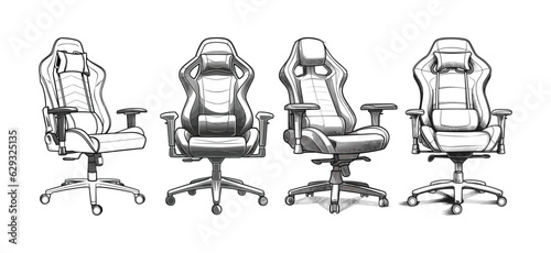 Hand drawn gaming chair Collection
