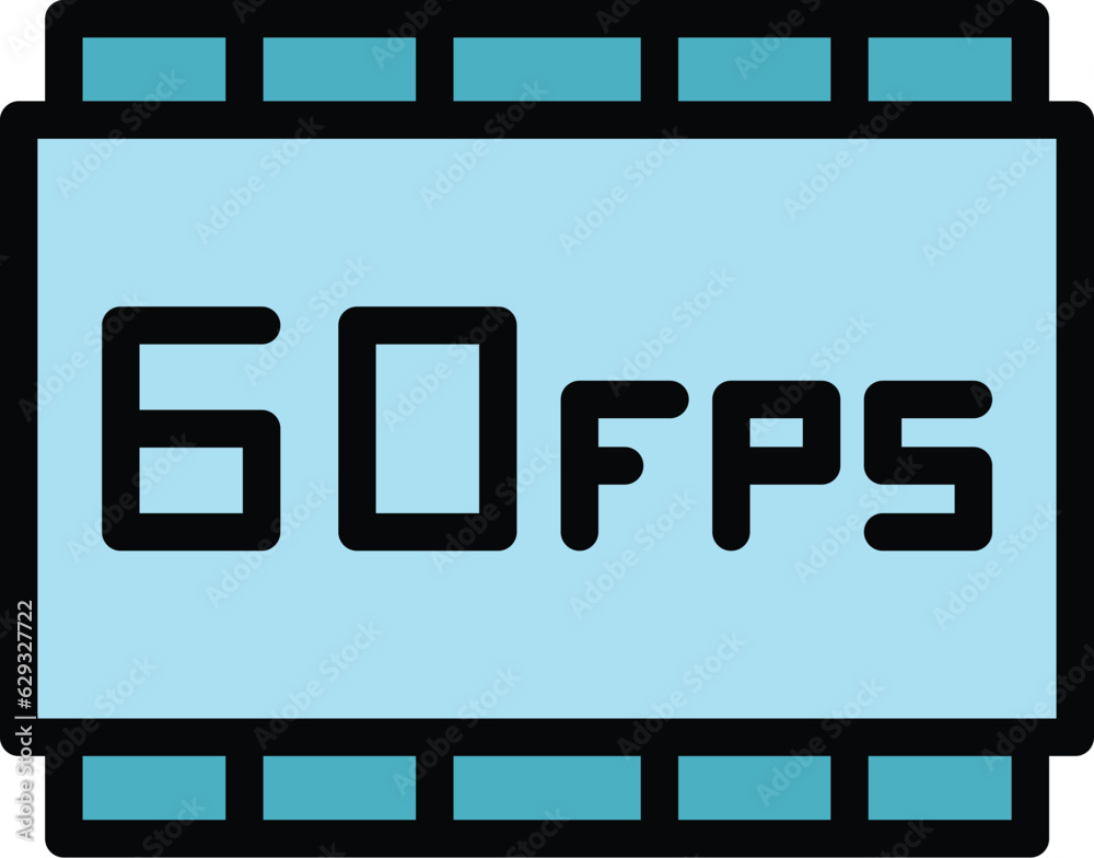High video frame rate icon outline vector. Aerial drone. Camera videography color flat High video frame rate icon outline vector. Aerial drone. Camera videography color flat