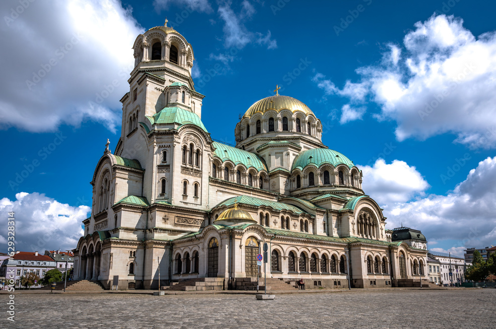 Alexander Nevsky cathedral in Sofia, Bulgaria on a sunny day.