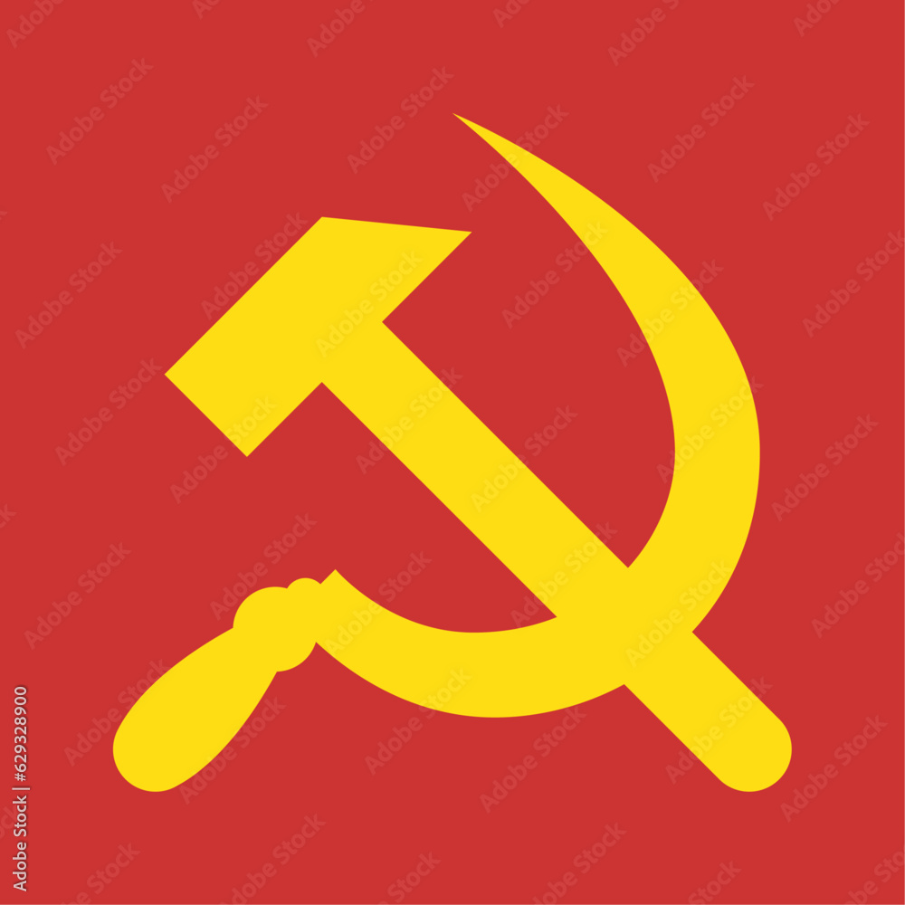 Vector graphic of the hammer and sickle communist symbol Stock Vector ...