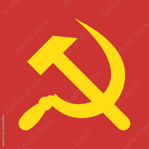 Vector graphic of the hammer and sickle communist symbol photo