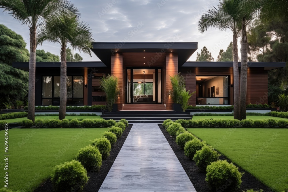 The exterior of the house is visually appealing, catching the eye from the curb. The lush green lawn is accompanied by a layer of brown sawdust, adding texture and aesthetic appeal. In addition, there The exterior of the house is visually appealing, catching the eye from the curb. The lush green lawn is accompanied by a layer of brown sawdust, adding texture and aesthetic appeal. In addition, there