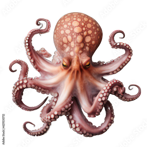 Octopus isolated on white created with Generative AI