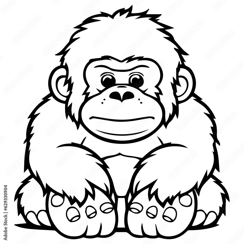 gorilla cartoon characters vector illustration