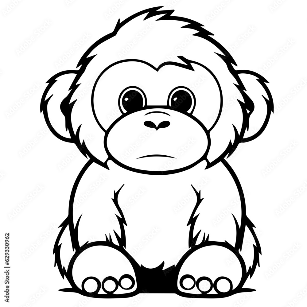gorilla cartoon characters vector illustration