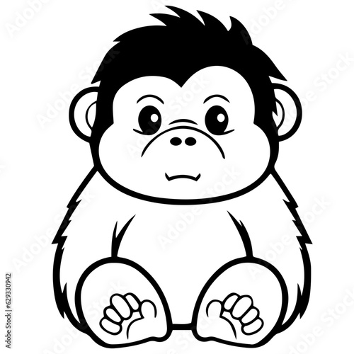 gorilla cartoon characters vector illustration