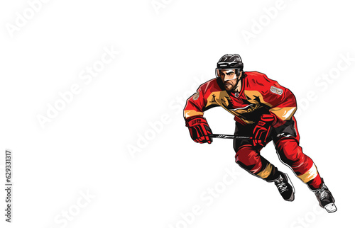 Cartoon Hockey Player vector illustration 