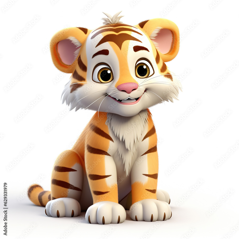 tiger cartoon isolated on white tiger cartoon isolated on white