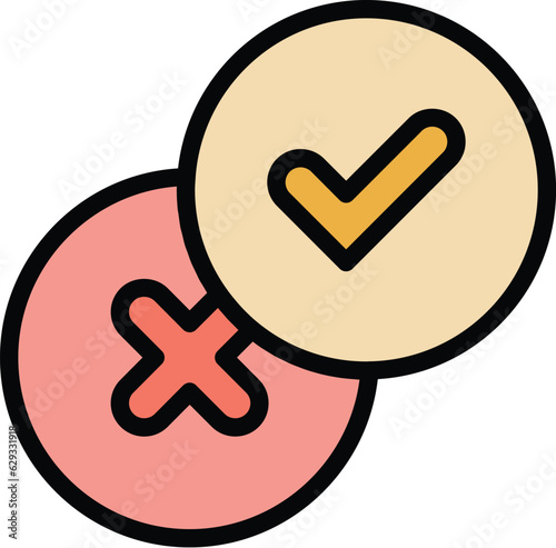 Business thinking icon outline vector. Critical think. Mind skill color flat